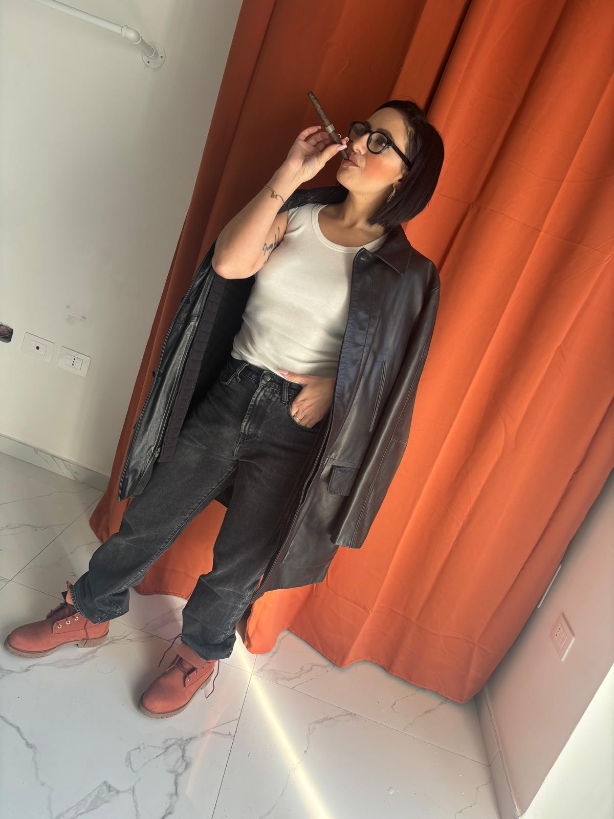 Cappotto in pelle valentino